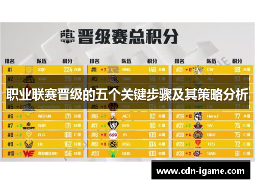 职业联赛晋级的五个关键步骤及其策略分析 职业联赛晋级的五个关键步骤及其策略分析