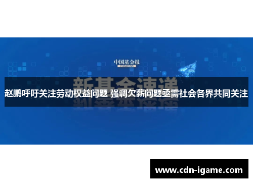 赵鹏呼吁关注劳动权益问题 强调欠薪问题亟需社会各界共同关注